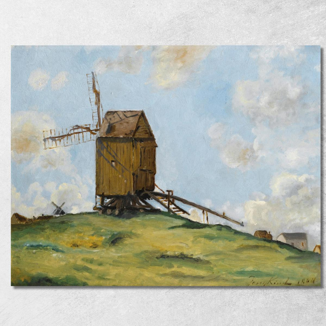 Paesaggio A Due Mulini Johan Barthold Jongkind jbj55 quadro stampato su tela Paesaggio A Due Mulini Johan Barthold Jongkind jbj55 quadro stampato su tela