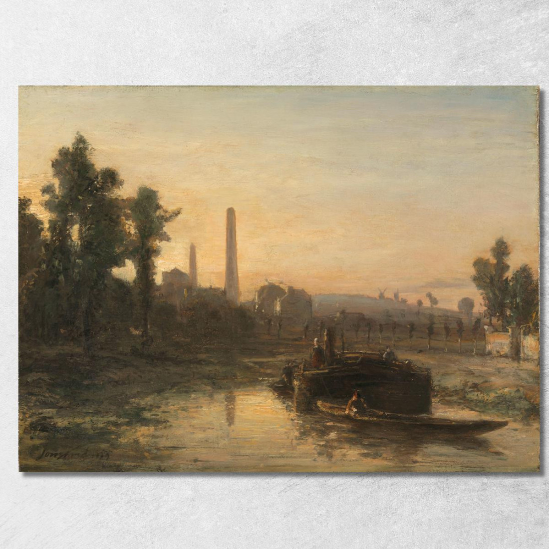 Vista Sul Fiume In Francia Forse Vicino A Pontoise Johan Barthold Jongkind jbj56 quadro stampato su tela Vista Sul Fiume In Francia Forse Vicino A Pontoise Johan Barthold Jongkind jbj56 quadro stampato su tela