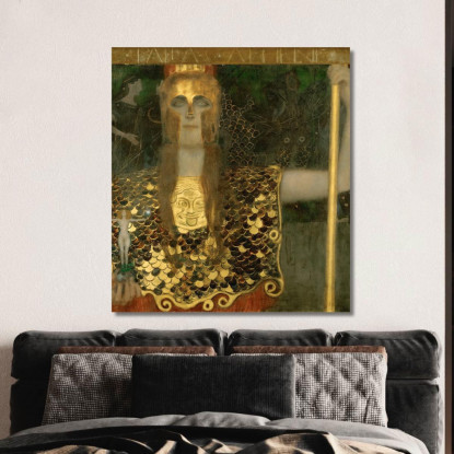 Pallade Atena Gustav Klimt kg42 quadro stampato su tela