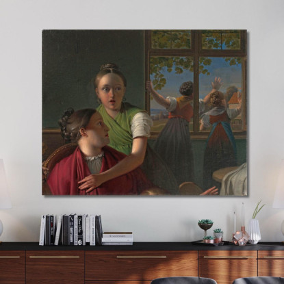 Quattro Ragazze In Una Stanza Johann Peter Krafft jpk51 quadro stampato su tela