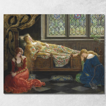 La Bella Addormentata John Collier jcl24 quadro stampato su tela