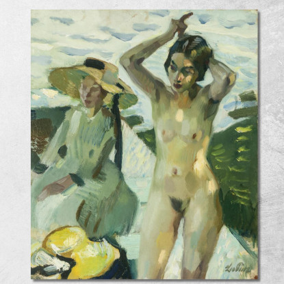 Sulle Rive Iv Modello Di Pittura Toni Hasch E Sua Sorella Mina A Hartmannsberg Leo Putz lpz2 quadro stampato su tela