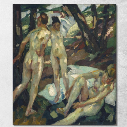 I Bagnanti Hartmannsberg Leo Putz lpz11 quadro stampato su tela