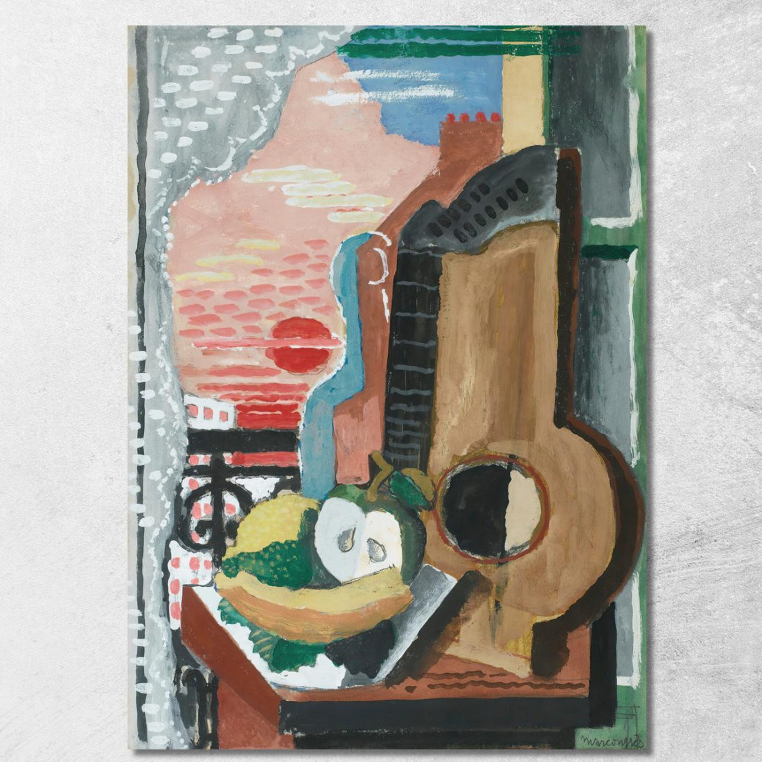 Natura Morta Davanti Alla Finestra Louis Marcoussis lmr25 quadro stampato su tela Natura Morta Davanti Alla Finestra Louis Marcoussis lmr25 quadro stampato su tela