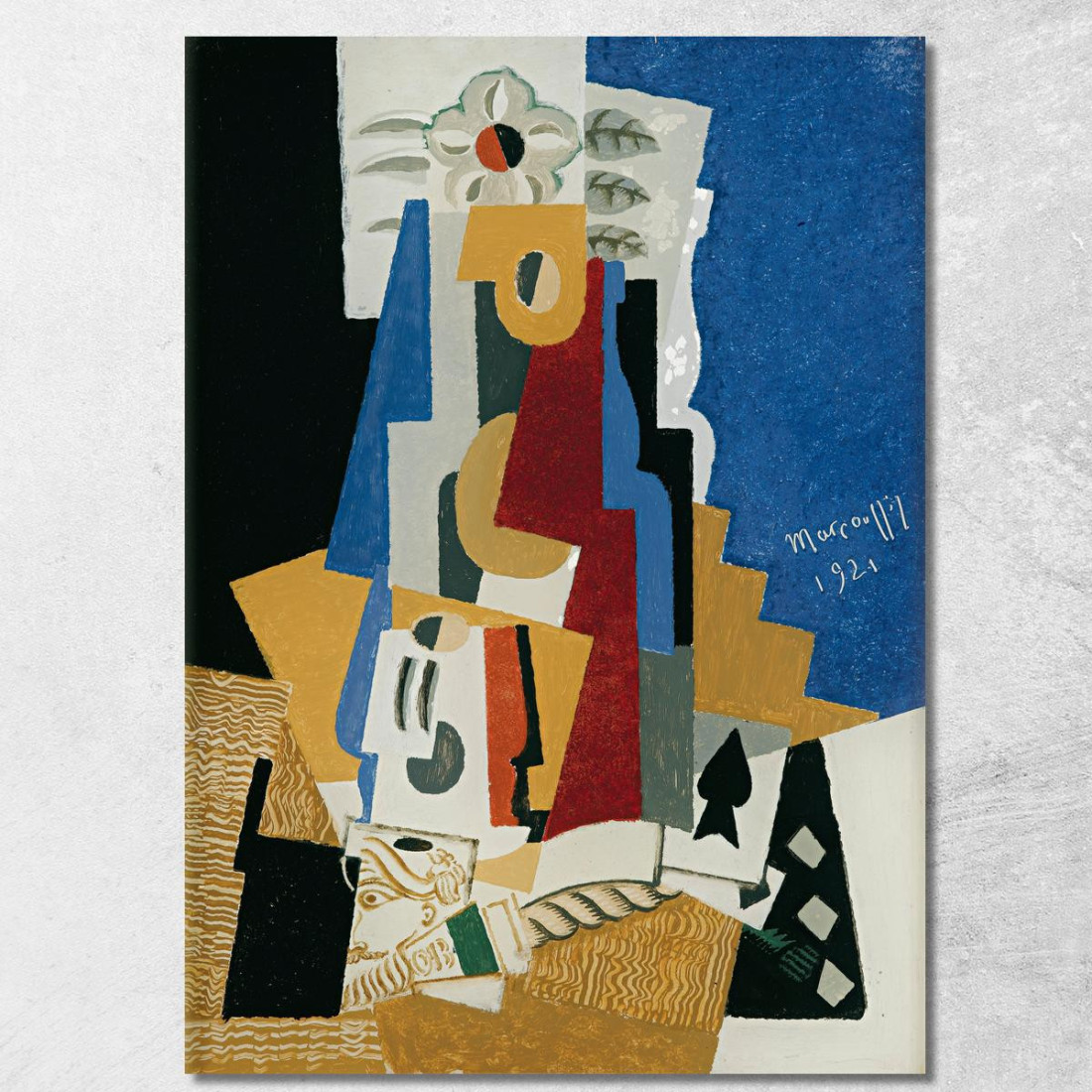 Natura Morta Con L'Asso Di Picche Louis Marcoussis lmr29 quadro stampato su tela Natura Morta Con L'Asso Di Picche Louis Marcoussis lmr29 quadro stampato su tela