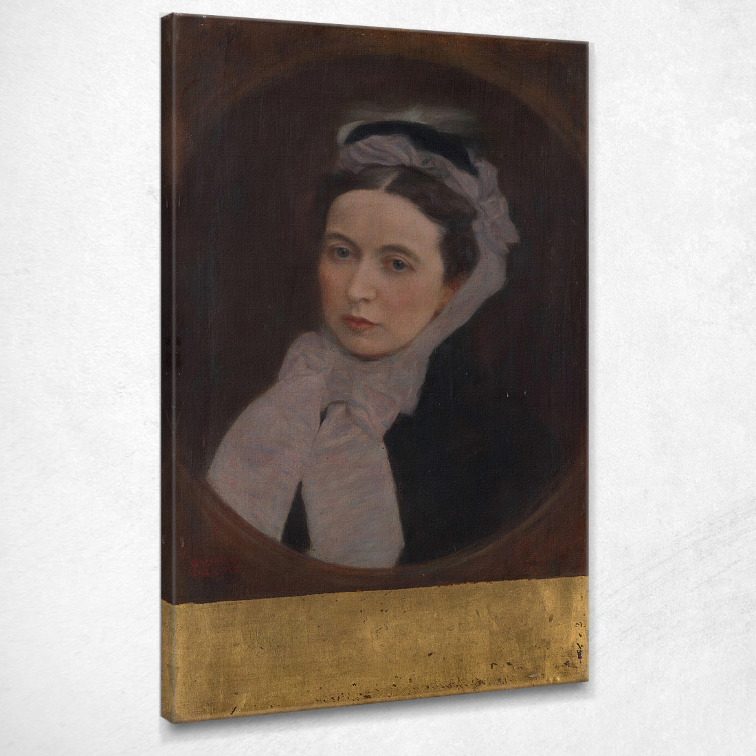 Signora Con Sciarpa Viola Gustav Klimt kg87 quadro stampato su tela Signora Con Sciarpa Viola Gustav Klimt kg87 quadro stampato su tela