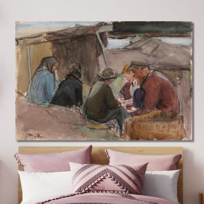 Pescatori In Riva Al Mare Magnus Enckell mek17 quadro stampato su tela