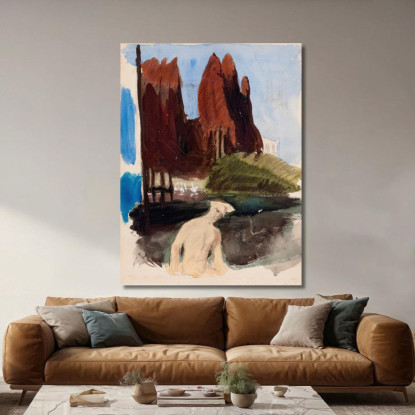 Schizzo Per La Pittura Fantasy Magnus Enckell mek35 quadro stampato su tela