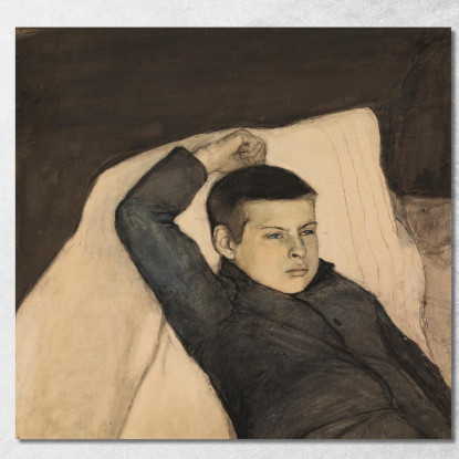 Ragazzo Sdraiato Magnus Enckell mek60 quadro stampato su tela