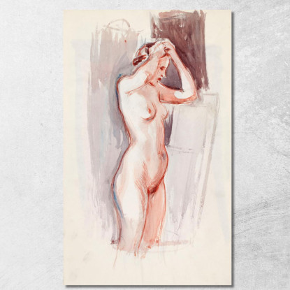 Schizzo Di Modello Nudo In Piedi Magnus Enckell mek66 quadro stampato su tela