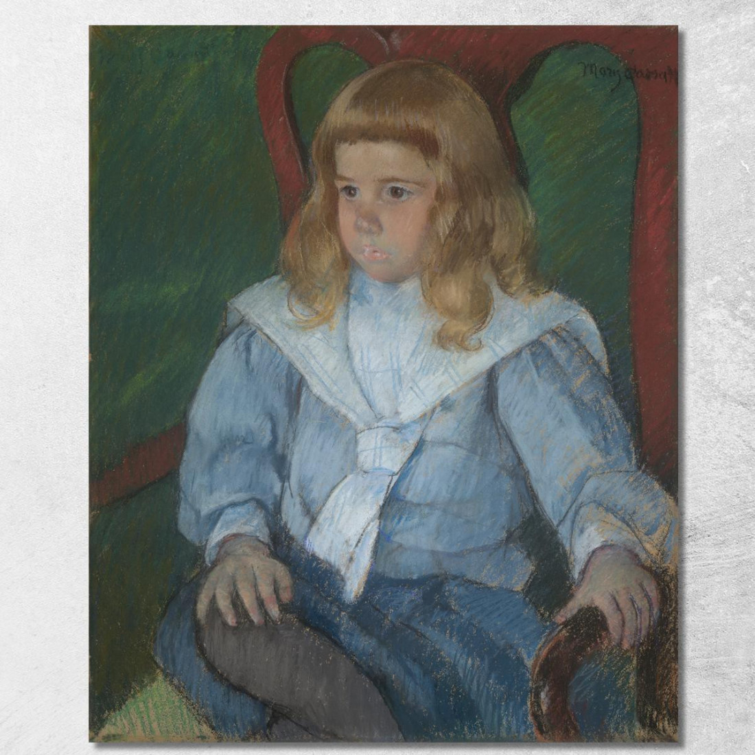 Ragazzo Con Riccioli Dorati Ritratto Di Harris Whittemore Jr. B.A. 1918 Mary Cassatt mcs9 quadro stampato su tela Ragazzo Con Riccioli Dorati Ritratto Di Harris Whittemore Jr. B.A. 1918 Mary Cassatt mcs9 quadro stampato su tela