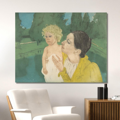 Vicino Allo Stagno Mary Cassatt mcs10 quadro stampato su tela