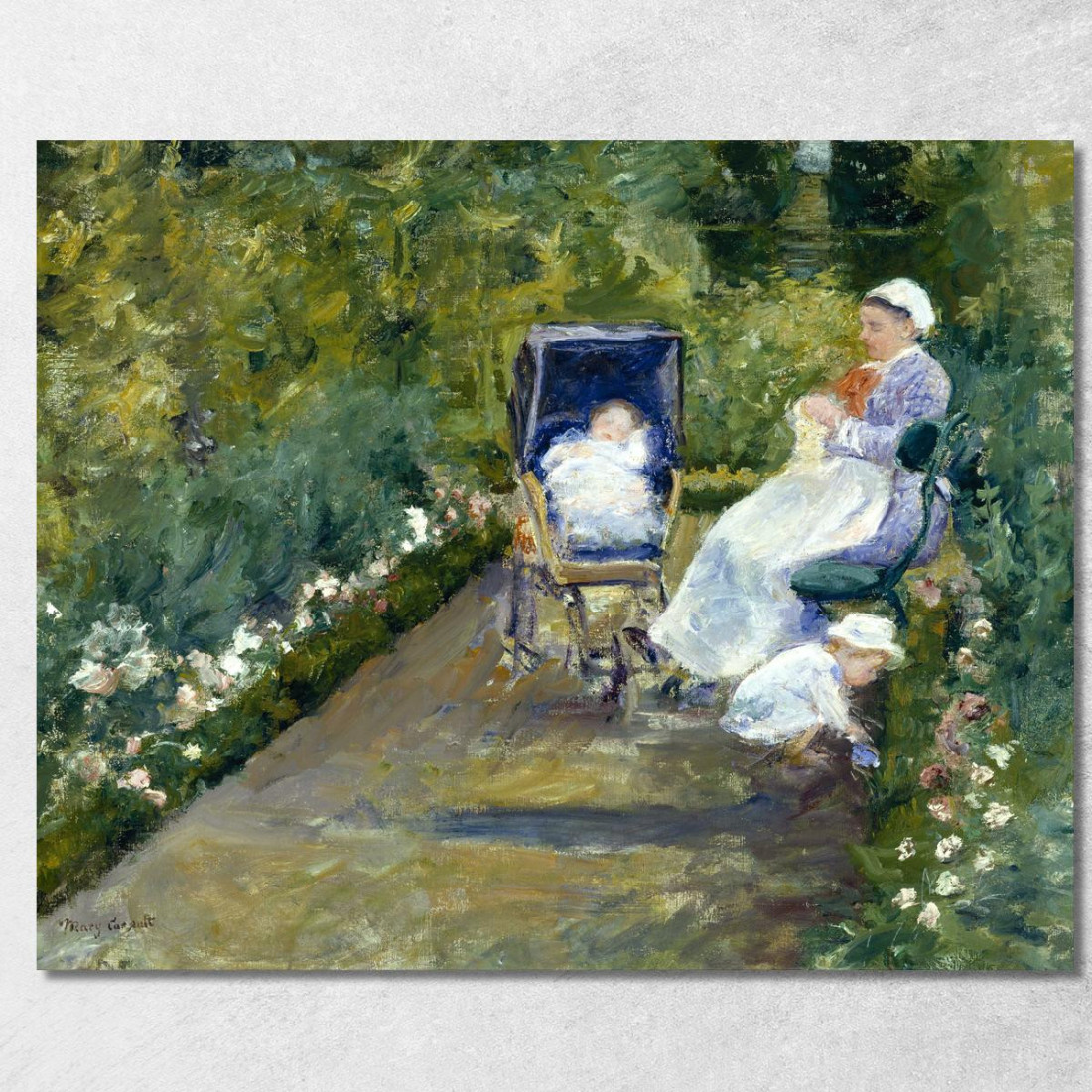 Bambini In Un Giardino L'Infermiera Mary Cassatt mcs12 quadro stampato su tela Bambini In Un Giardino L'Infermiera Mary Cassatt mcs12 quadro stampato su tela