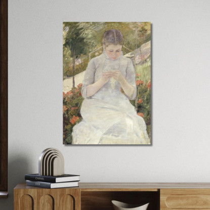 Ragazza Nel Giardino Mary Cassatt mcs21 quadro stampato su tela