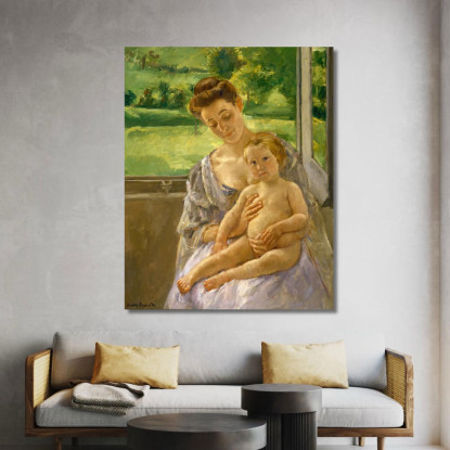Madre E Figlio Nella Serra Mary Cassatt mcs32 quadro stampato su tela