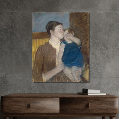 Bacio Della Buonanotte Della Mamma Mary Cassatt mcs34 quadro stampato su tela