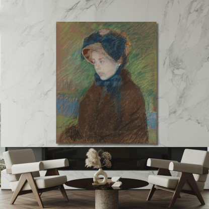 Susan Con Il Cappello Di Paglia Mary Cassatt mcs47 quadro stampato su tela