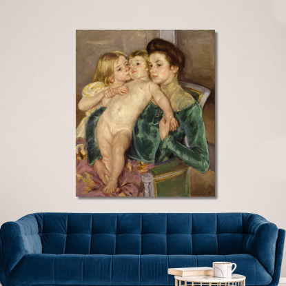 La Carezza Mary Cassatt mcs52 quadro stampato su tela