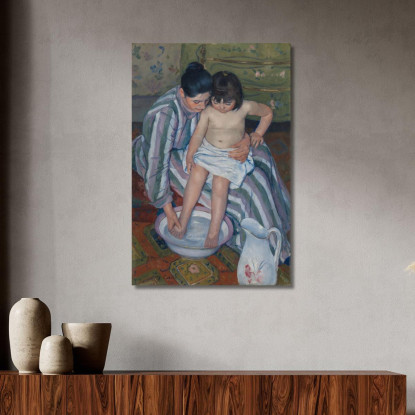 Il Bagno Del Bambino Mary Cassatt mcs53 quadro stampato su tela