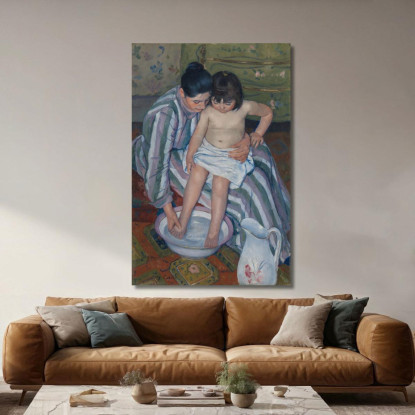 Il Bagno Del Bambino Mary Cassatt mcs53 quadro stampato su tela