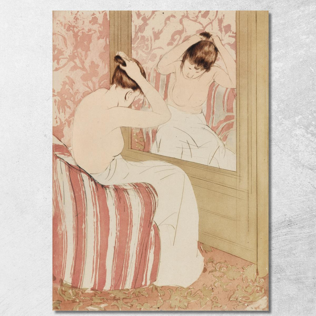 La Pettinatura Mary Cassatt mcs54 quadro stampato su tela La Pettinatura Mary Cassatt mcs54 quadro stampato su tela