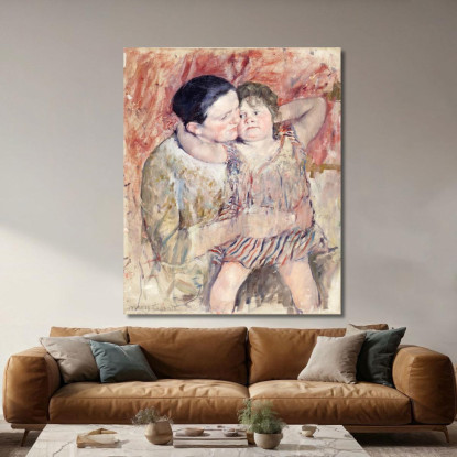 Donna E Bambino Mary Cassatt mcs60 quadro stampato su tela