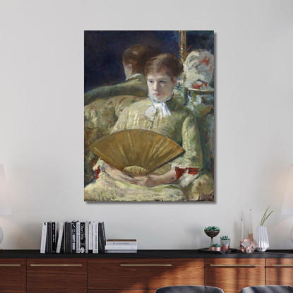 Donna Con Un Ventaglio Mary Cassatt mcs63 quadro stampato su tela