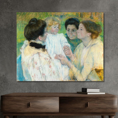 Donne Che Ammirano Un Bambino Mary Cassatt mcs66 quadro stampato su tela