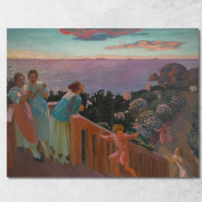 Crepuscolo Con Ortensie Maurice Denis mdn12 quadro stampato su tela