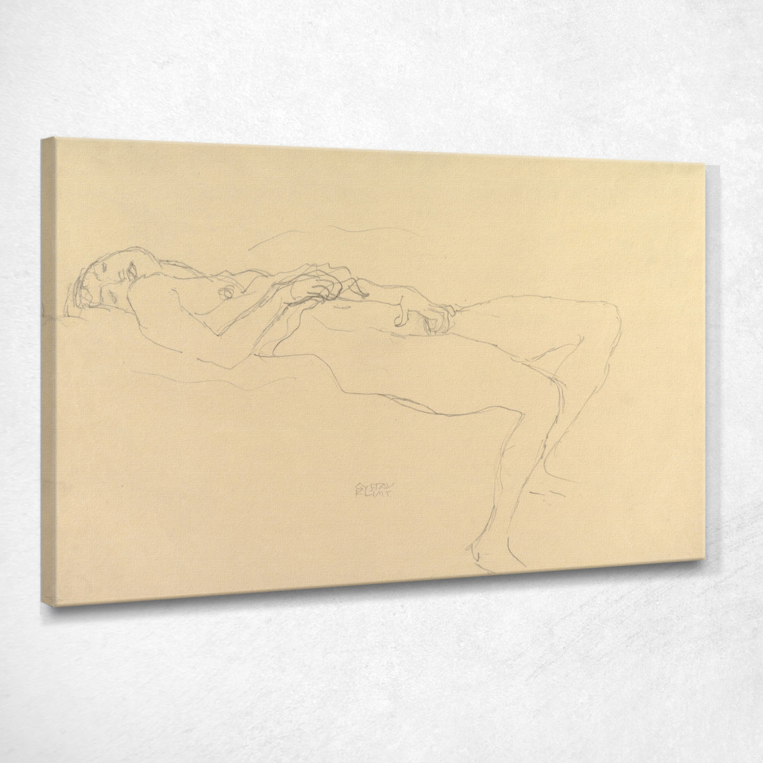 Nudo Sdraiato Gustav Klimt kg125 quadro stampato su tela Nudo Sdraiato Gustav Klimt kg125 quadro stampato su tela
