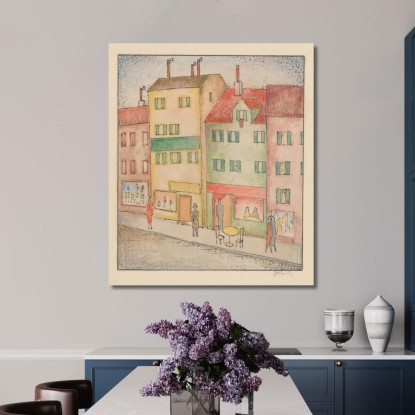 Strada Con Pasticceria Mikuláš Galanda mgl111 quadro stampato su tela