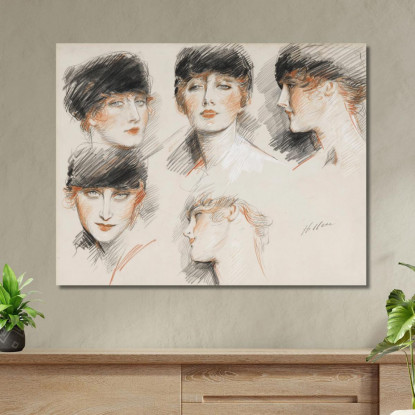 Gladys Deacon Duchessa Di Marlborough Paul César Helleu pch9 quadro stampato su tela