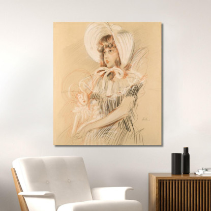 Bambina Che Tiene In Braccio La Sua Bambola Paul César Helleu pch20 quadro stampato su tela