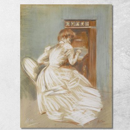 Madame Helleu Al Suo Segretario Paul César Helleu pch24 quadro stampato su tela