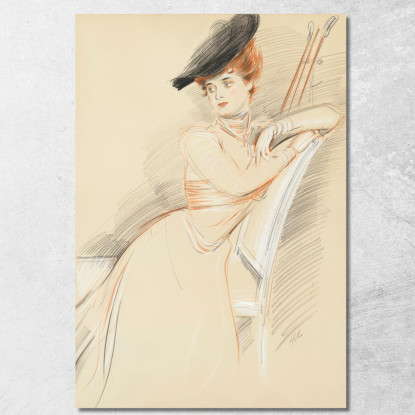 La Signorina Taylor Seduta Paul César Helleu pch26 quadro stampato su tela