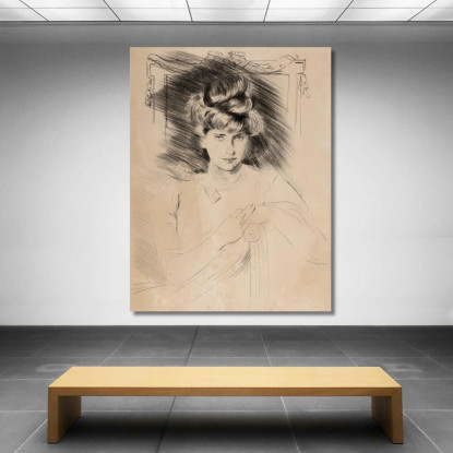 Ritratto Di Donna Seduta Davanti Paul César Helleu pch31 quadro stampato su tela