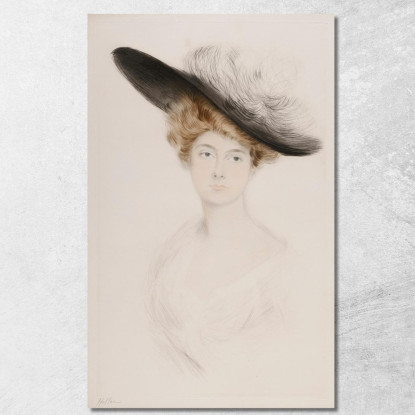 Ritratto Di Donna Con Cappello 2 Paul César Helleu pch32 quadro stampato su tela