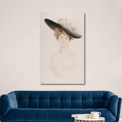 Ritratto Di Donna Con Cappello 2 Paul César Helleu pch32 quadro stampato su tela