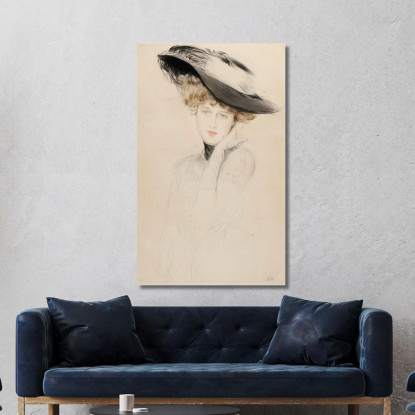 Ritratto Di Donna Con Cappello Paul César Helleu pch35 quadro stampato su tela