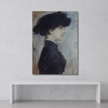 Ritratto Di Donna Di Profilo Paul César Helleu pch37 quadro stampato su tela