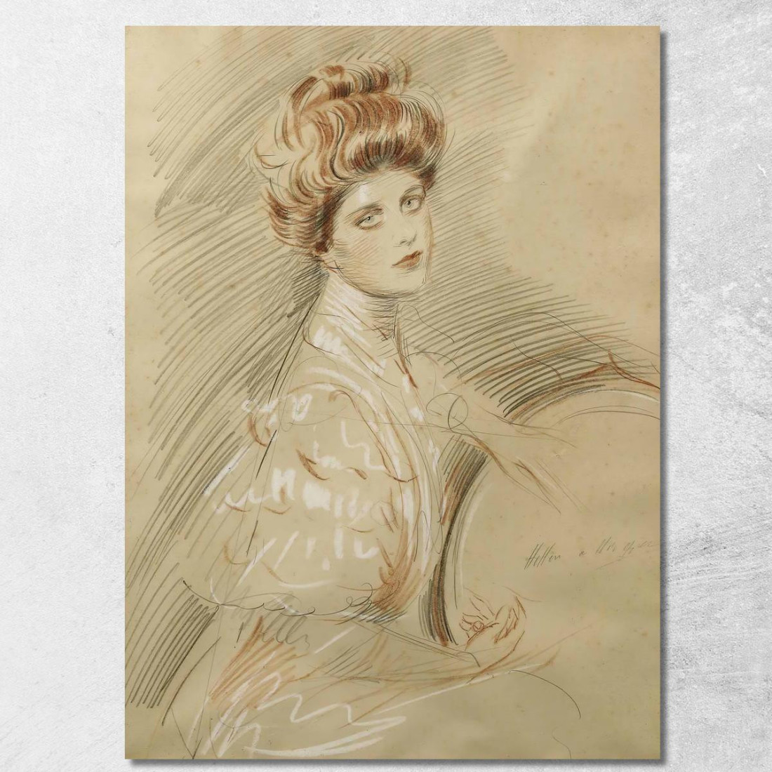 Ritratto Di Donna Paul César Helleu pch38 quadro stampato su tela Ritratto Di Donna Paul César Helleu pch38 quadro stampato su tela