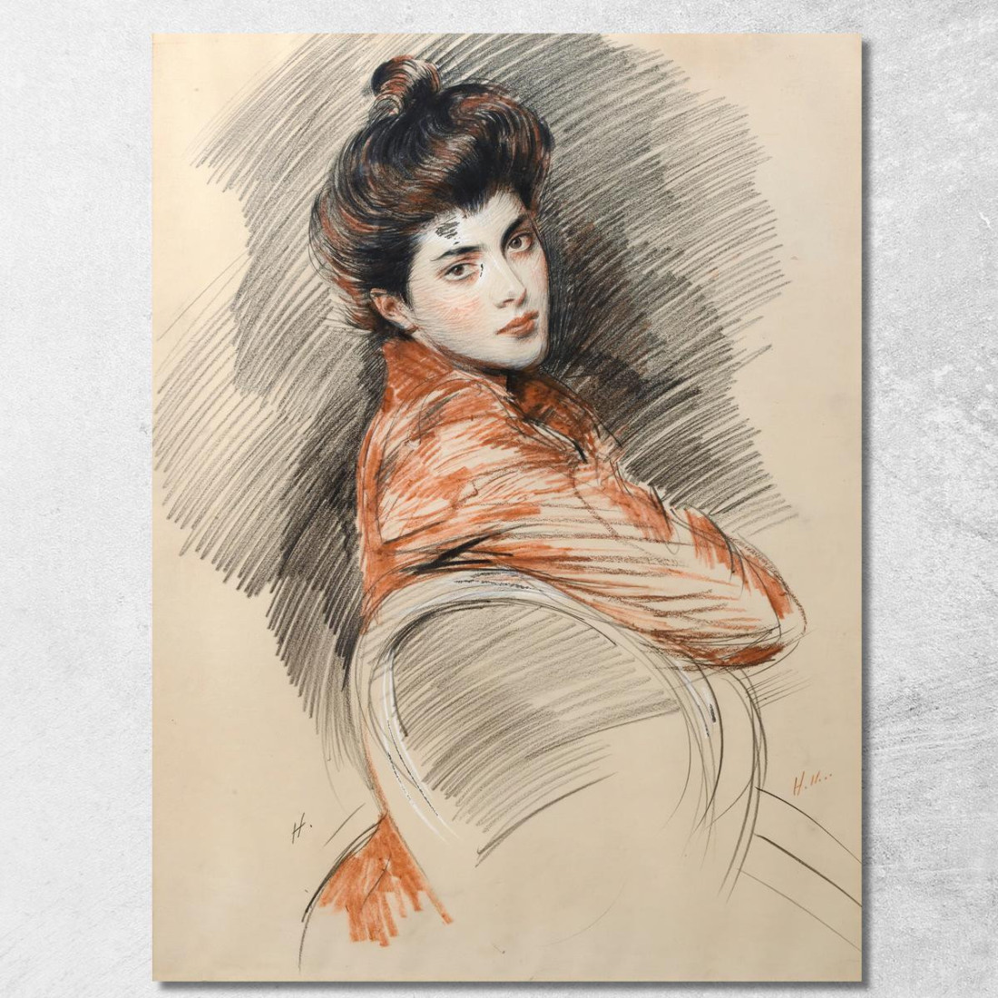 Ritratto Di Elisabeth Van Biema Paul César Helleu pch46 quadro stampato su tela Ritratto Di Elisabeth Van Biema Paul César Helleu pch46 quadro stampato su tela