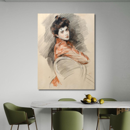 Ritratto Di Elisabeth Van Biema Paul César Helleu pch46 quadro stampato su tela