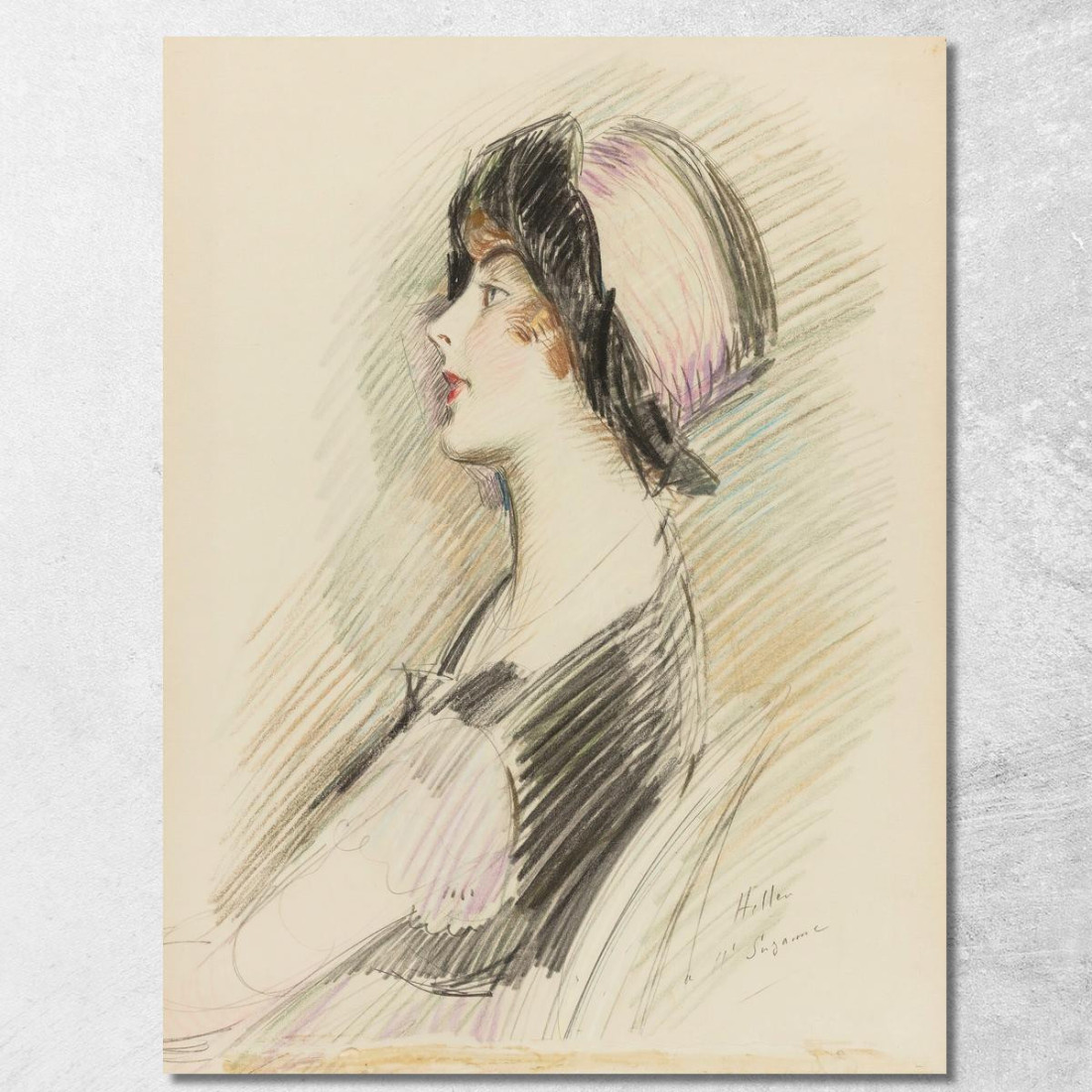Profilo Di Una Giovane Donna Paul César Helleu pch51 quadro stampato su tela Profilo Di Una Giovane Donna Paul César Helleu pch51 quadro stampato su tela