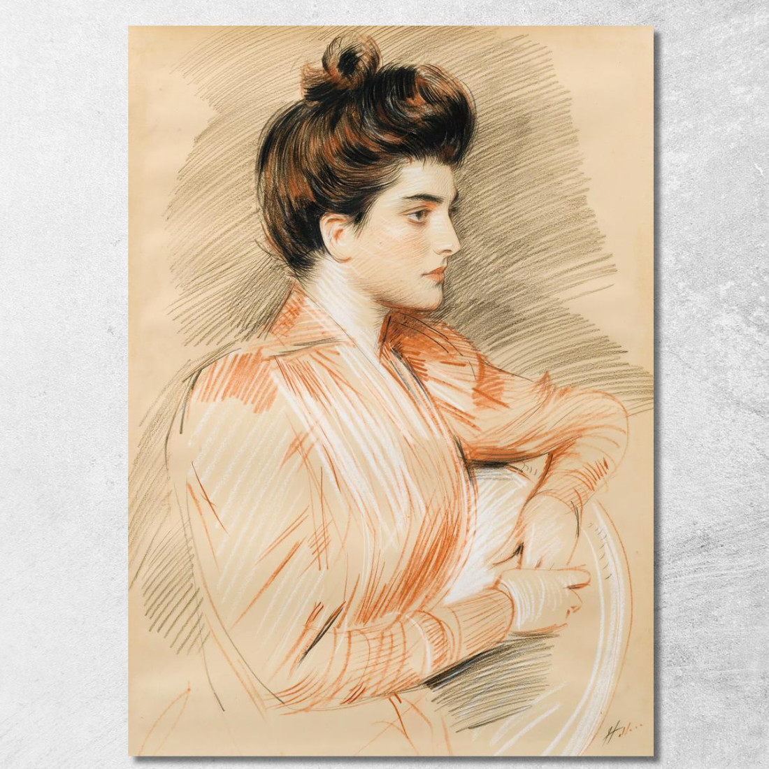 Ritratto Di Profilo Di Elisabeth Van Biema Paul César Helleu pch53 quadro stampato su tela Ritratto Di Profilo Di Elisabeth Van Biema Paul César Helleu pch53 quadro stampato su tela