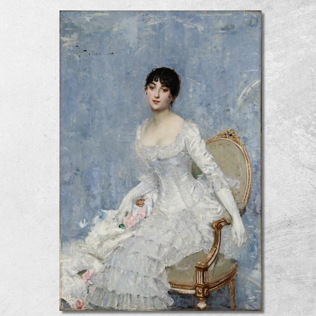 Giovane Donna In Bianco Paul César Helleu pch58 quadro stampato su tela Giovane Donna In Bianco Paul César Helleu pch58 quadro stampato su tela