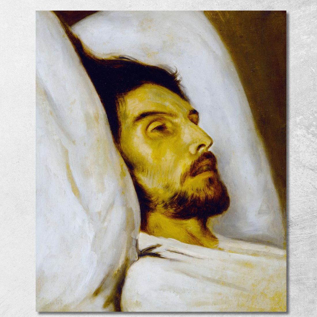Ritratto Di Un Uomo Sul Letto Di Morte Già Detto Armand Carrel Paul Delaroche pdl13 quadro stampato su tela Ritratto Di Un Uomo Sul Letto Di Morte Già Detto Armand Carrel Paul Delaroche pdl13 quadro stampato su tela