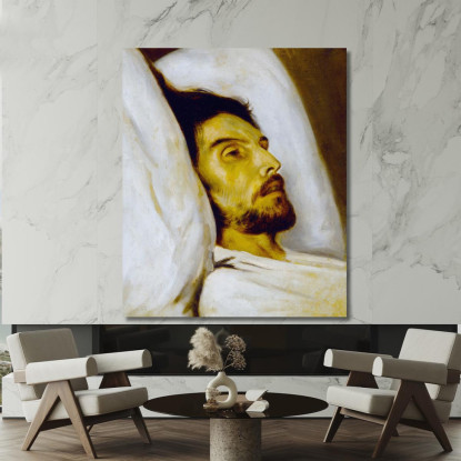 Ritratto Di Un Uomo Sul Letto Di Morte Già Detto Armand Carrel Paul Delaroche pdl13 quadro stampato su tela