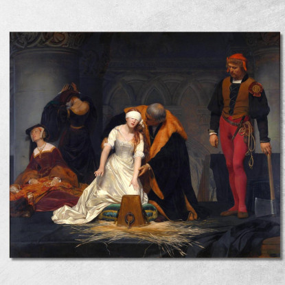 L'Esecuzione Di Lady Jane Grey Nella Torre Di Londra Paul Delaroche pdl20 quadro stampato su tela