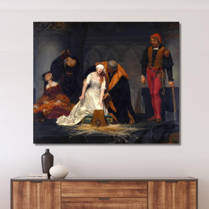 L'Esecuzione Di Lady Jane Grey Nella Torre Di Londra Paul Delaroche pdl20 quadro stampato su tela